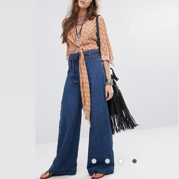 paperbag wide leg jeans